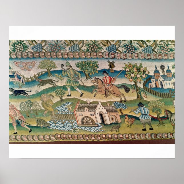 Affiche Bradford Table Carpet, détail des scènes de l rura (Devant)