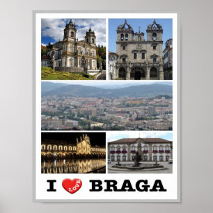 Affiche Braga - I Love - Portugal -