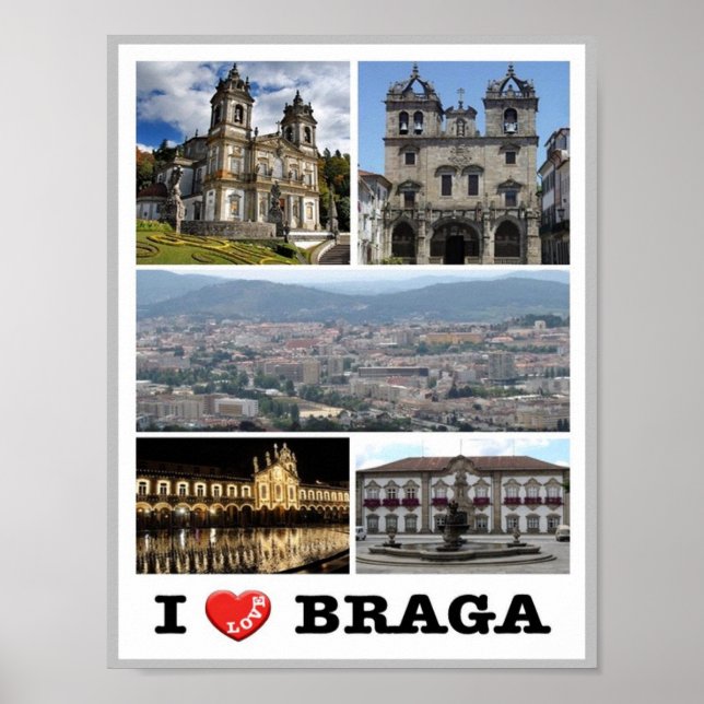 Affiche Braga - I Love - Portugal - (Devant)