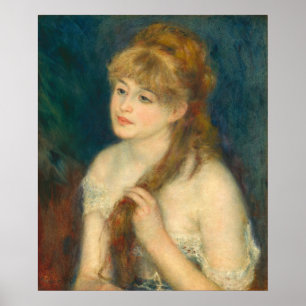 Affiche Braiding Jeune Femme - Auguste Renoir Pos Art