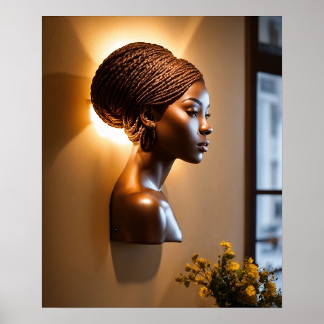 Affiche "Braids en fleur : 3D Wall Sconce Delight" (Devant)