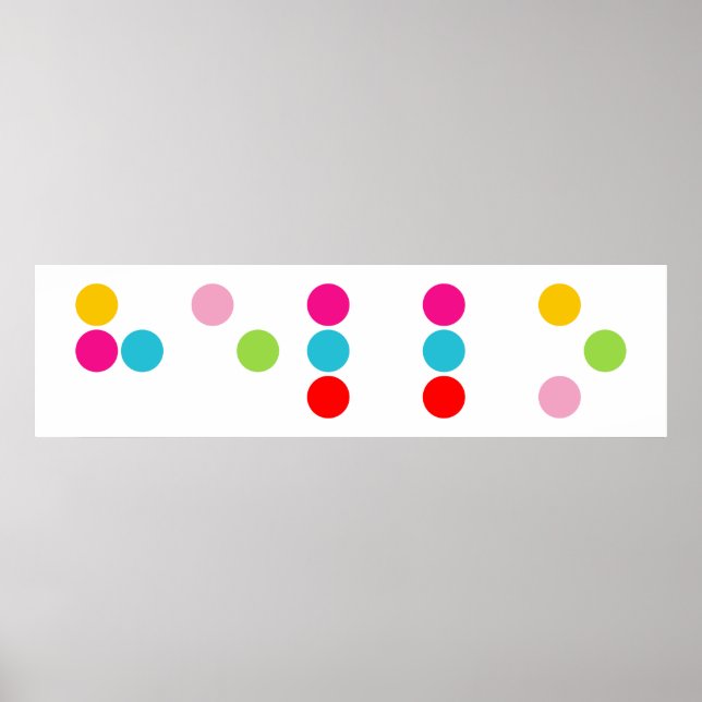 Affiche Braille aveugle alphabet lettres bonjour texte (Devant)