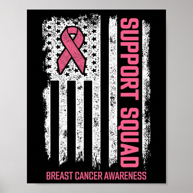 Affiche Braille Cancer Shirts Support Squad Breast Cancer (Devant)