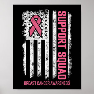 Affiche Braille Cancer Shirts Support Squad Breast Cancer