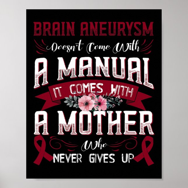 Affiche Brain Aneurysm Doesn't Come With A Manual It Comes (Devant)