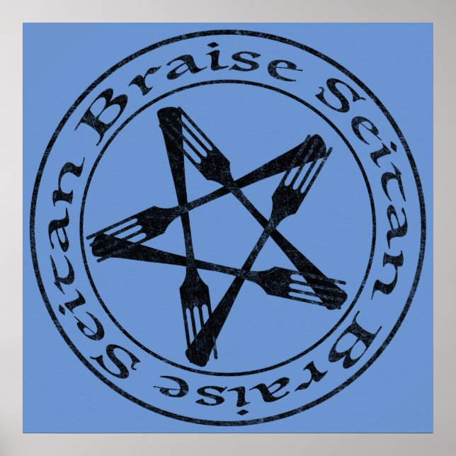 Affiche Braise Seitan Vegan Pentagram (version sombre) (Devant)