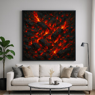 Affiche Braises ardentes - Texture abstraite volcanique Ar