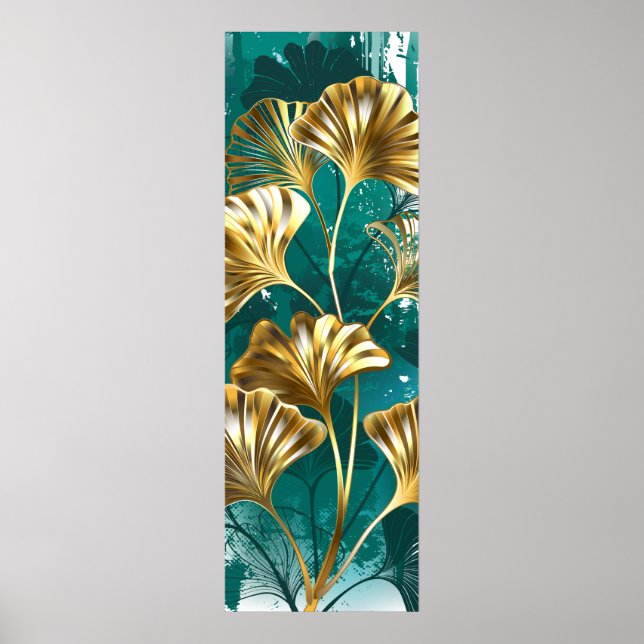 Affiche Branch with Golden Leaves Ginko Biloba (Devant)