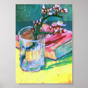 Affiche Branche d'amande fleurie Livre de verre Van Gogh F