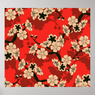 Affiche Branche de cerisier japonais : élégant