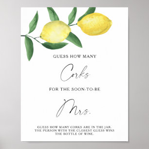 Affiche Branche de citrons - Devinez combien de bouchons