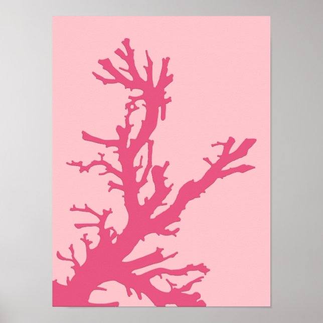 Affiche Branche de corail, Nuances de corail rose (Devant)