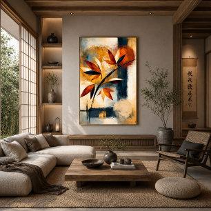Affiche Branche de Momiji Japonaise Moderne Abstraite Orga