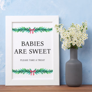 Affiche Branche de Noël Les bébés sont Baby showers