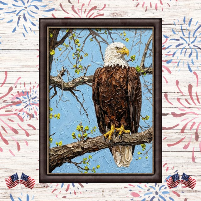 Affiche Branche de printemps d'aigle chauve Art (Créateur téléchargé)