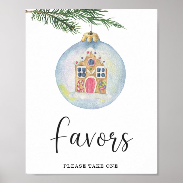 Affiche Branche d'hiver à feuillage persistant - Faveurs (Devant)