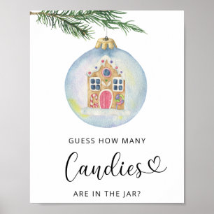 Affiche Branche d'hiver - Devinez combien de bonbons