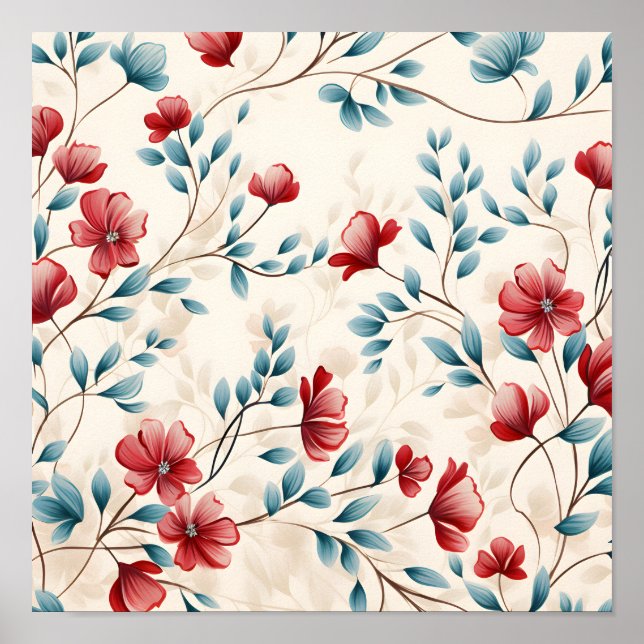 Affiche Branche florale botanique élégante (Devant)