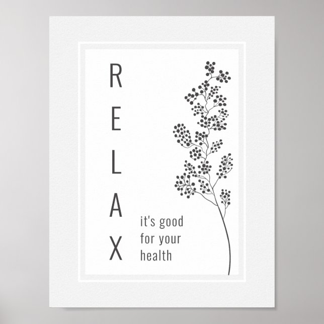 Affiche Branche Florale Relax Motivation dire (Devant)