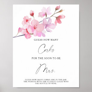 Affiche Branche Sakura - Devinez combien de bouchons