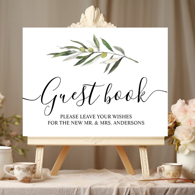 Affiche Branche verte d'olive simple (Créateur téléchargé)