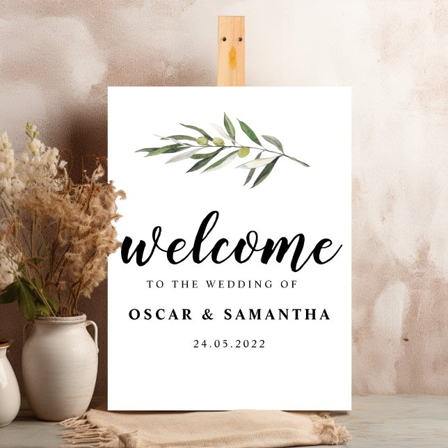 Affiche Branche verte d'olive simple (Créateur téléchargé)