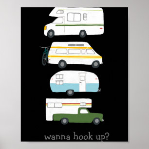 Affiche Brancher drôle de camping-car Vanlife Rv remorque