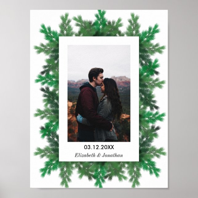 Affiche Branches de l'arbre d'hiver Mariage photo (Devant)