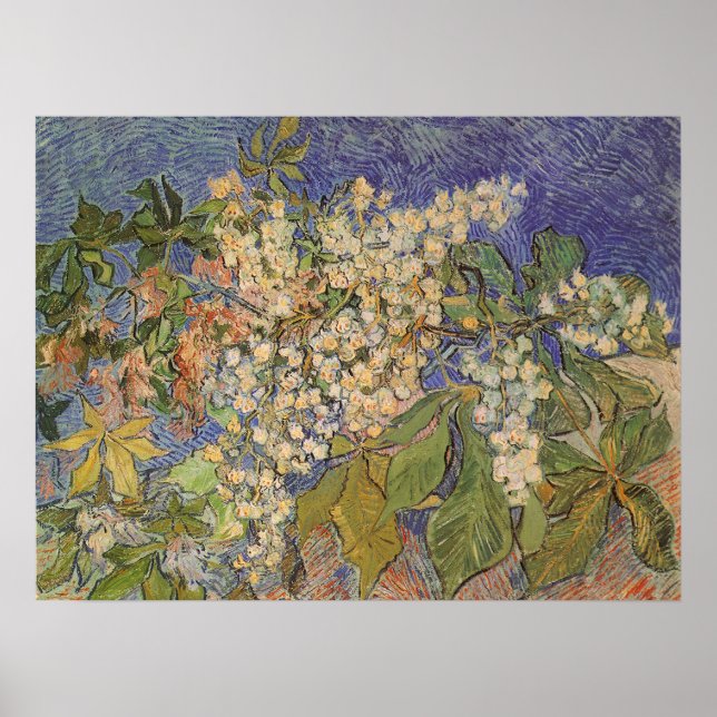 Affiche Branches de marronnier en fleurs par Vincent van G (Devant)
