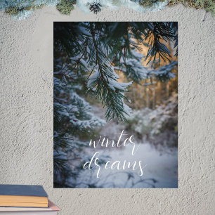 Affiche Branches de pin couvertes de neige