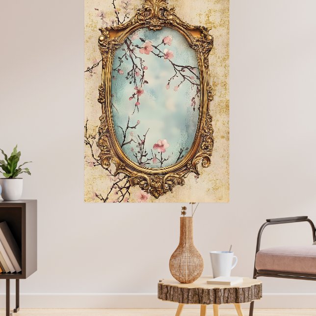 Affiche branches de prunier japonais en fleurs et texte an (Salon 3)