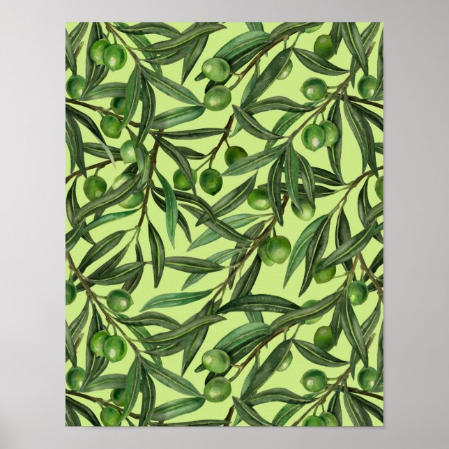 Affiche Branches d'olive sur le vert miel (Devant)