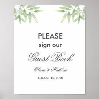 Affiche Branches d'Olivier Vert. Signal mariage du livre d