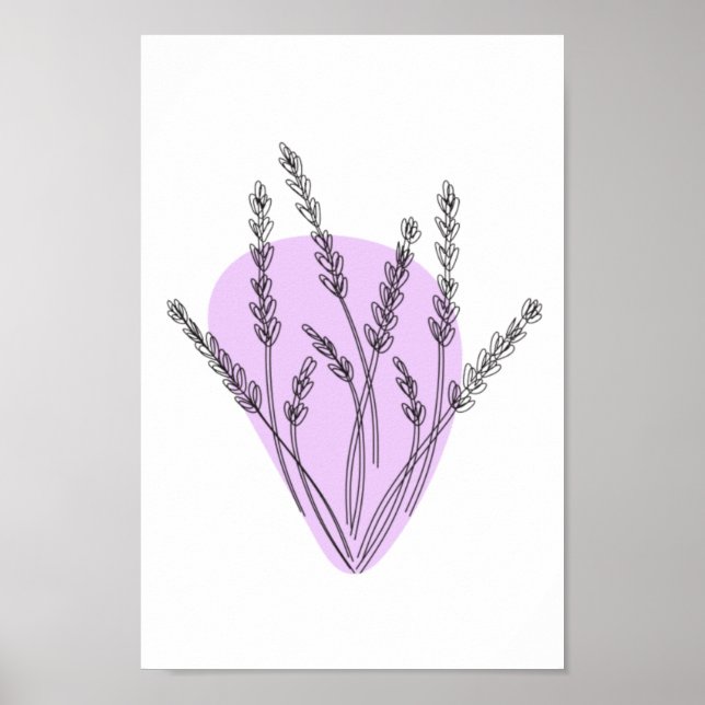 Affiche Branches Et Feuille Line Art (Devant)