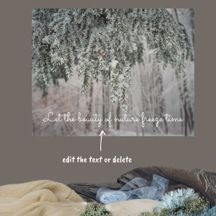 Affiche Branches gelées et forêt recouverte de neige