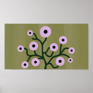 Affiche Branches torsadées Fleurs OEuvre murale