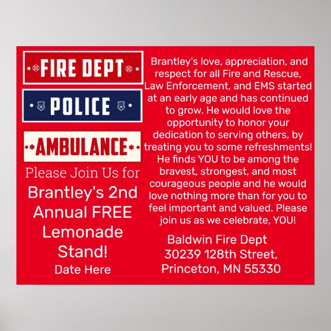 Affiche Brantley's Fire Police Ambulance Thunder_Cove Post (Devant)