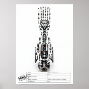 Affiche Bras Robotique Futuriste Explosé