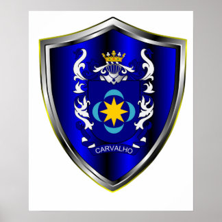 Affiche Brasão da família Carvalho em papel special.
