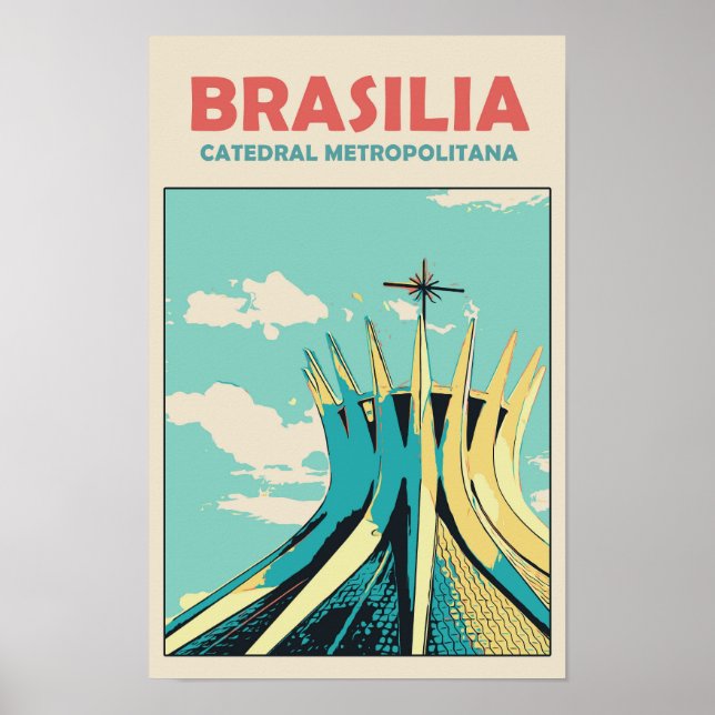 Affiche Brasilia Catedral Metropolitana, Brasil Carte Post (Devant)