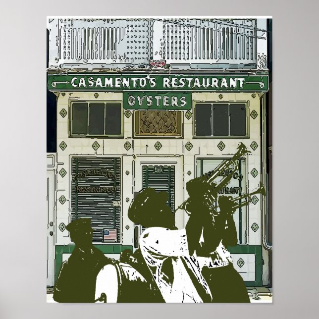 Affiche Brass Band New Orleans Magazine Street (Devant)