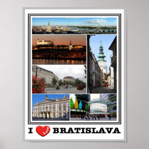 Affiche Bratislava - I Love - Slovaquie -