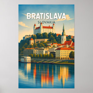 Affiche Bratislava Slovaquie Illustration Voyage Art Rétro