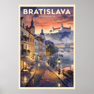 Affiche Bratislava Slovaquie Voyage Rétro