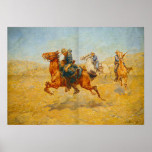 Affiche Brave Cavalryman Saving a fellow Solider