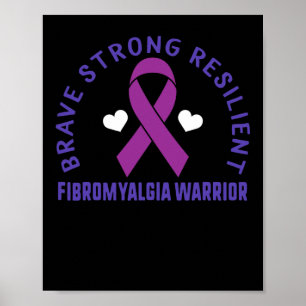 Affiche Brave résistant résistant Fibromyalgie Guerrier