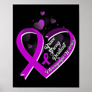 Affiche Brave résistant résistant Fibromyalgie Guerrier