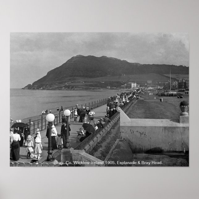 Affiche Bray Head & Esplanade 1905 Comté Wicklow Irlande (Devant)