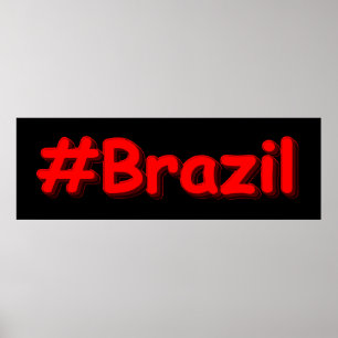 Affiche "#Brazil" Joli design. Commandez dès maintenant