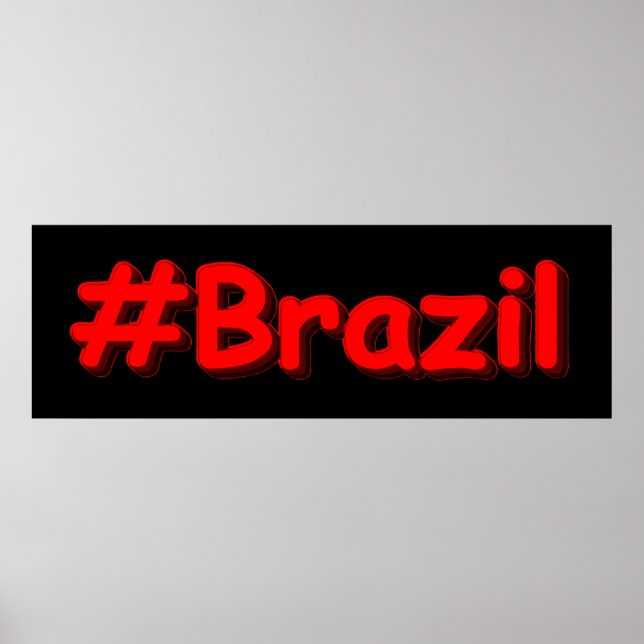 Affiche "#Brazil" Joli design. Commandez dès maintenant  (Devant)
